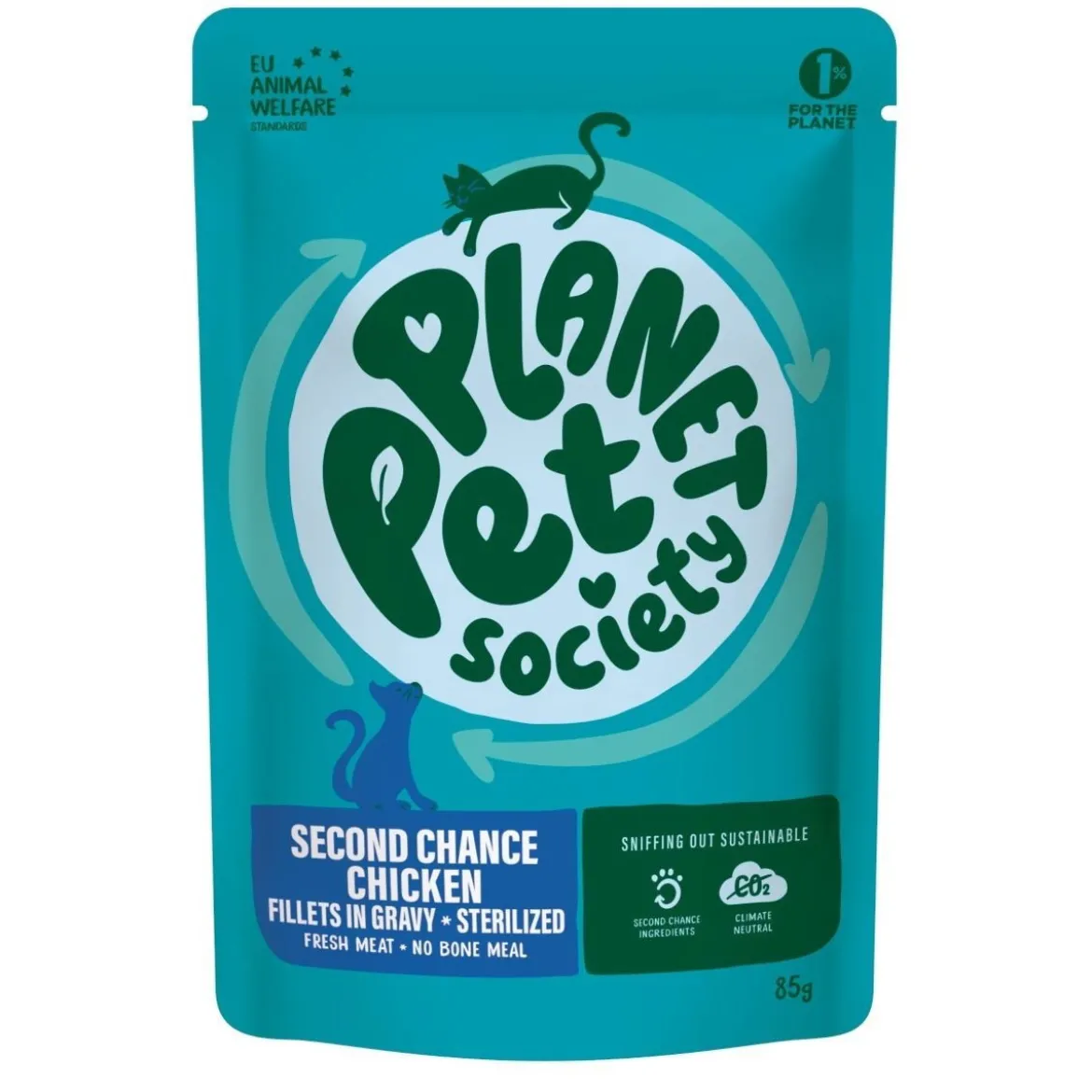 Planet Pet Society Pouch Chicken for Sterilized Adult, 85 g
