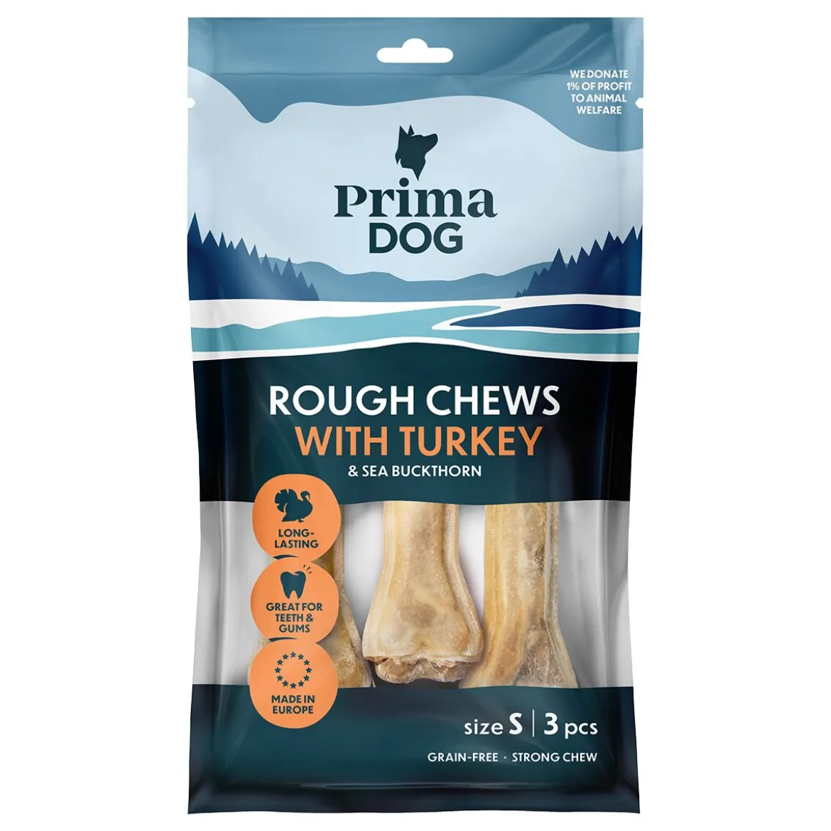 PrimaDog Rough Chews Kalkkuna-Tyrni