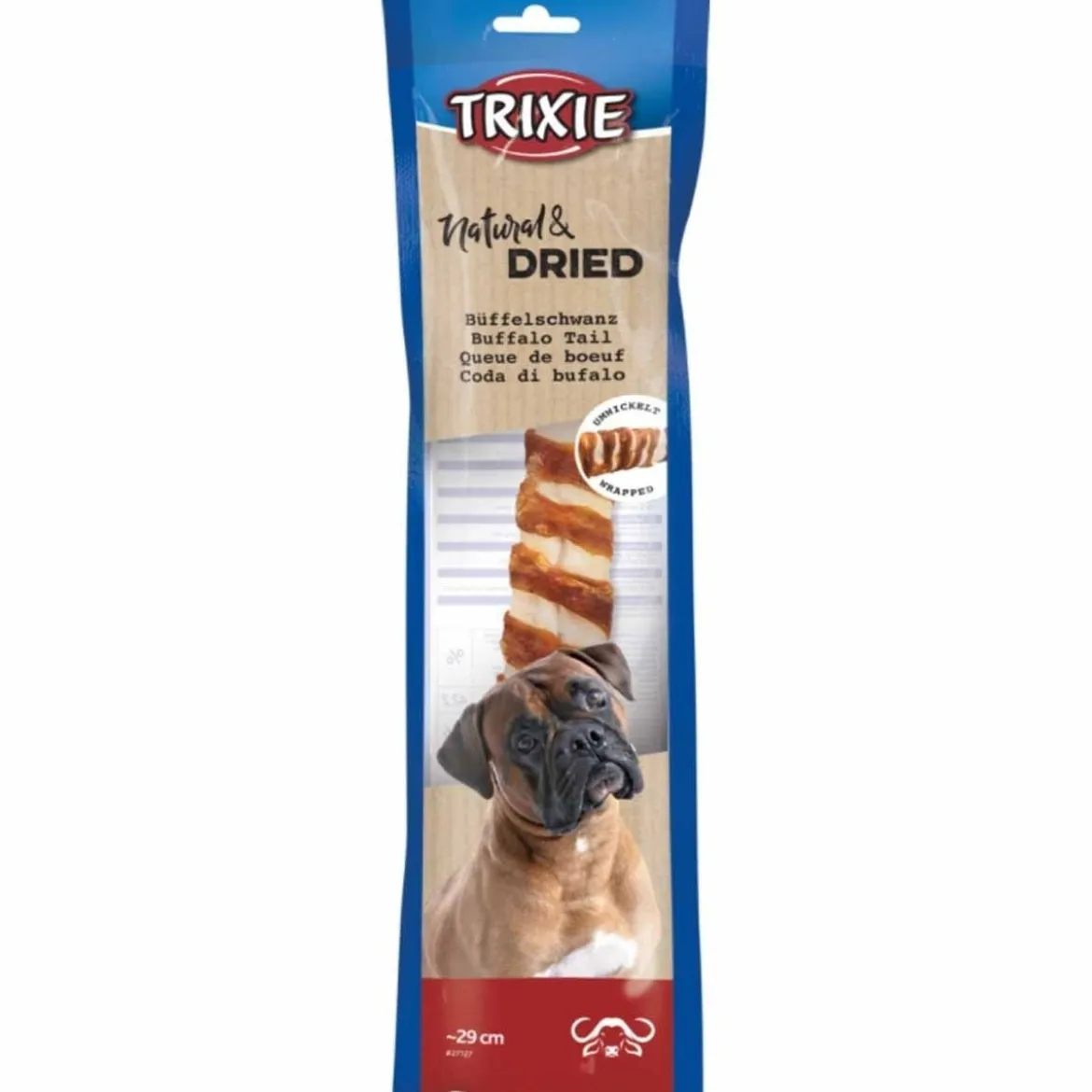 Puhvelinhäntä lihakääreellä 28 cm, Trixie Natural