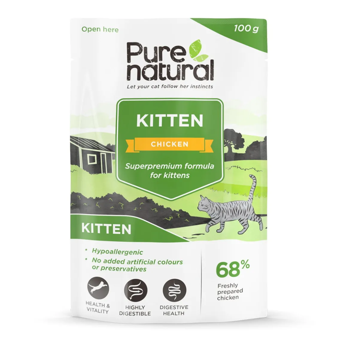 Purenatural Kitten kana & riisi, 100g