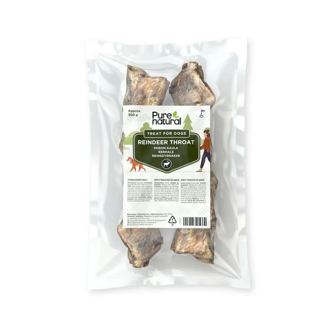 Purenatural poronkaula 300g herkku koiralle