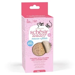 Schesir Baby Mousse & Shreds kana & lohi 3 x 55 g