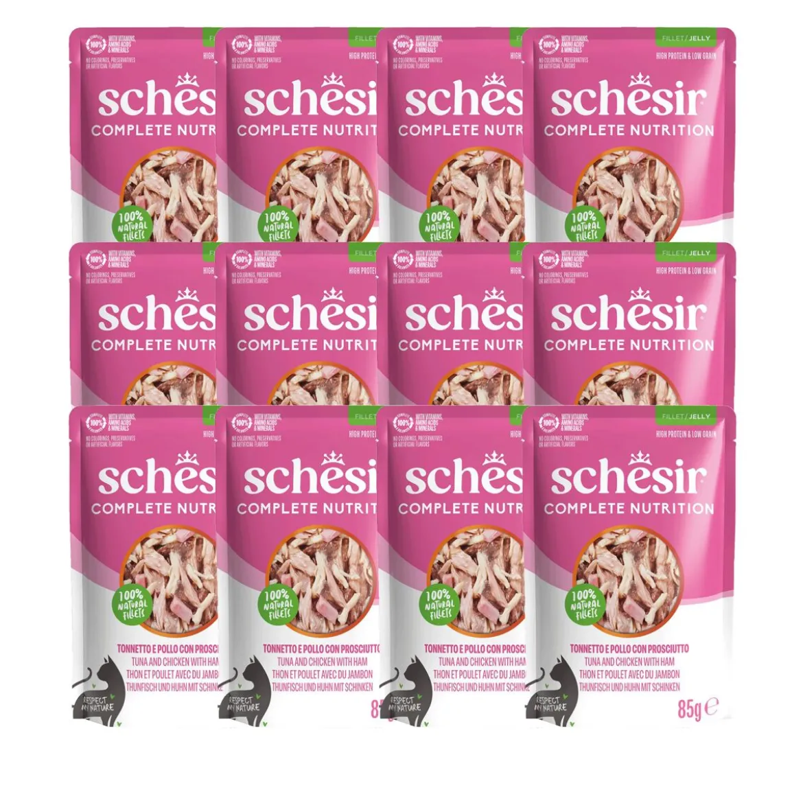 Schesir C&B Tuna chicken ham in Jelly Pouch 85 g