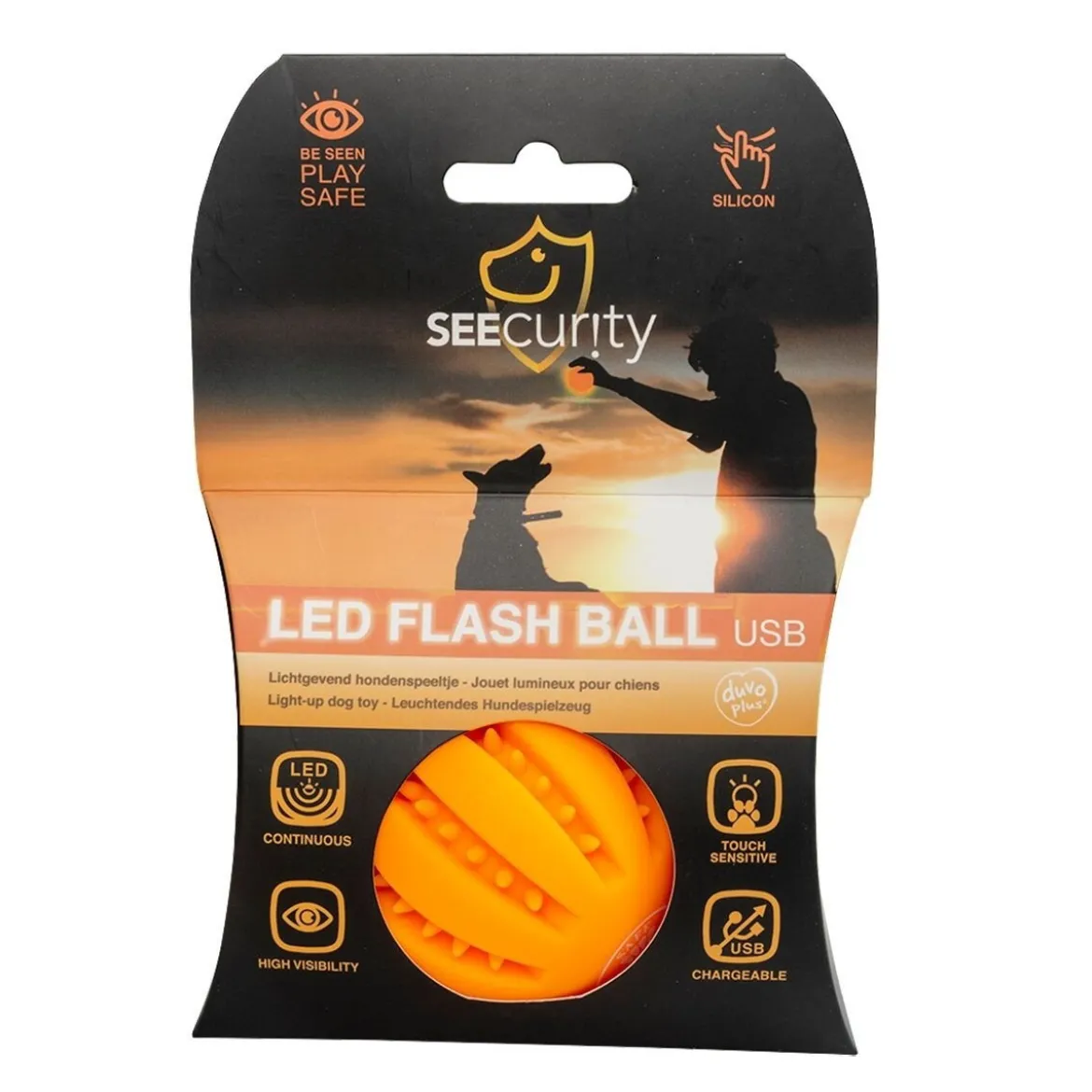 Silikonipallo LED-valolla Duvo+