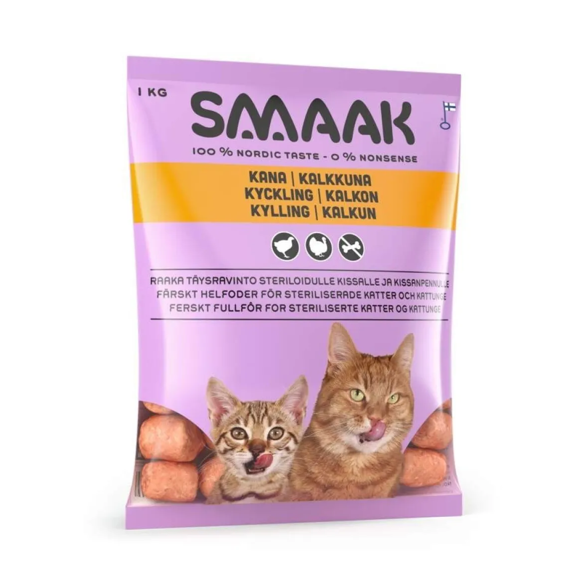 SMAAK kana & kalkkuna raaka täysravinto kissalle 1kg