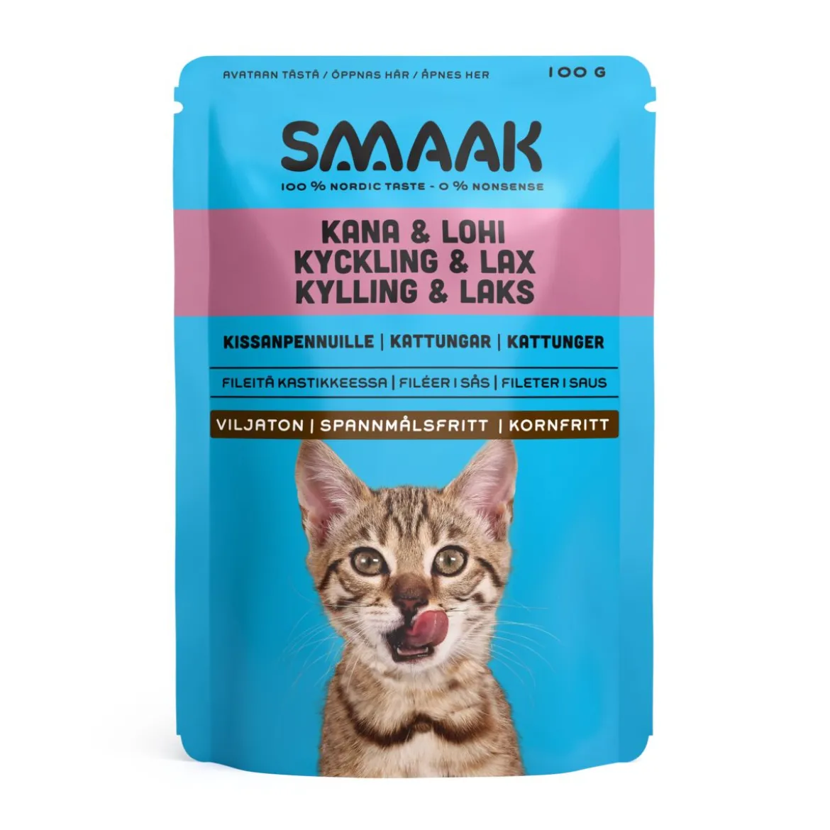 SMAAK kissanpennun märkäruoka kana-lohi 100 g