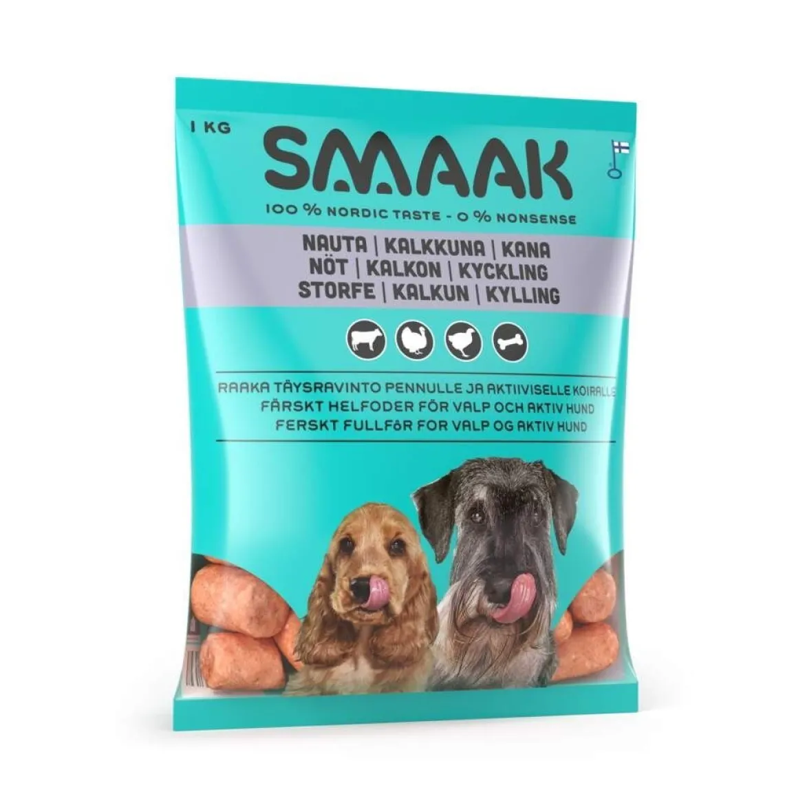 SMAAK raaka täysravinto nauta, kalkkuna & kana 1kg