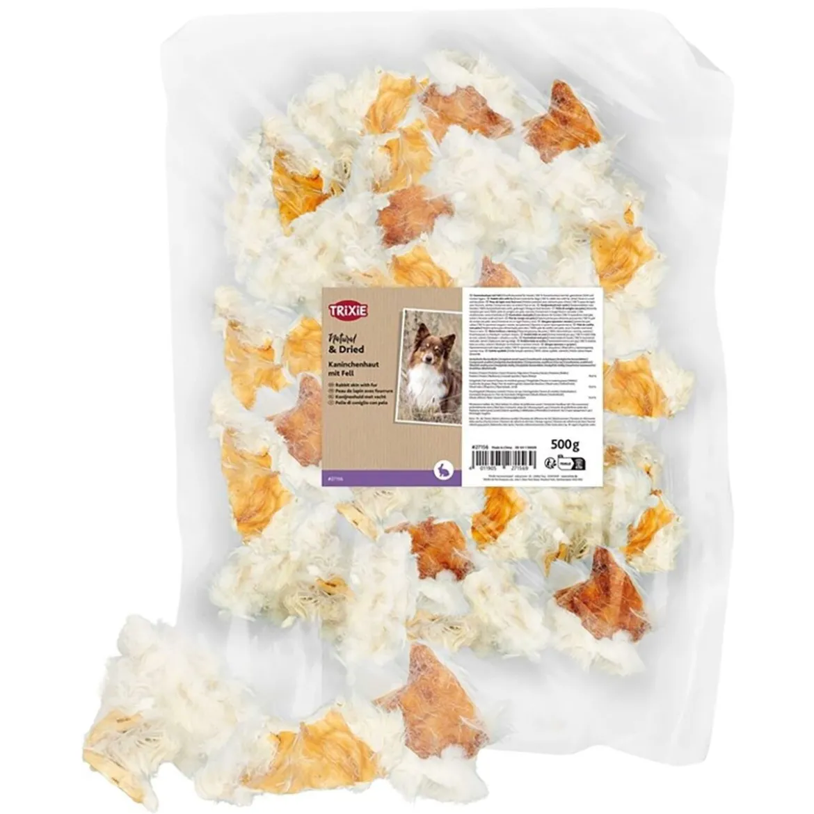 Trixie Rabbit skin with fur 500g