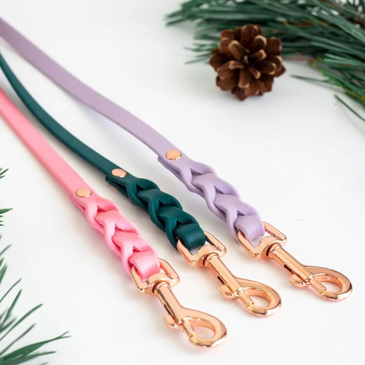 Tyylivoitto Braid hihna, smaragdi/ruusukulta