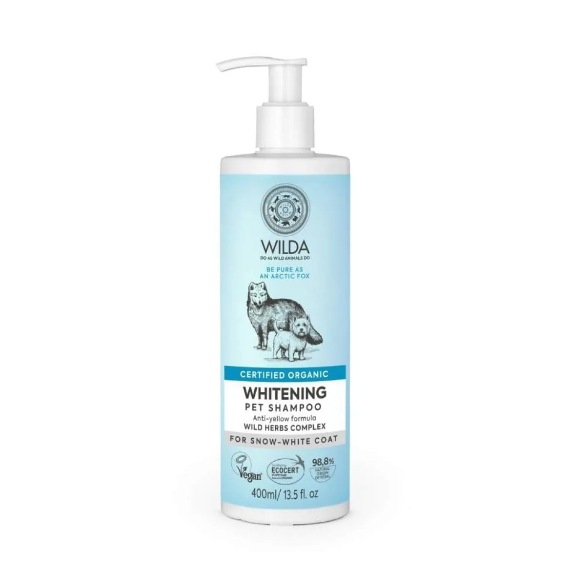 Valkoisen koiran shampoo Wilda Siberica Whitening 400ml