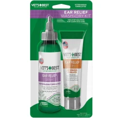 Vet's Best Ear Relief Wash + Dry Kit