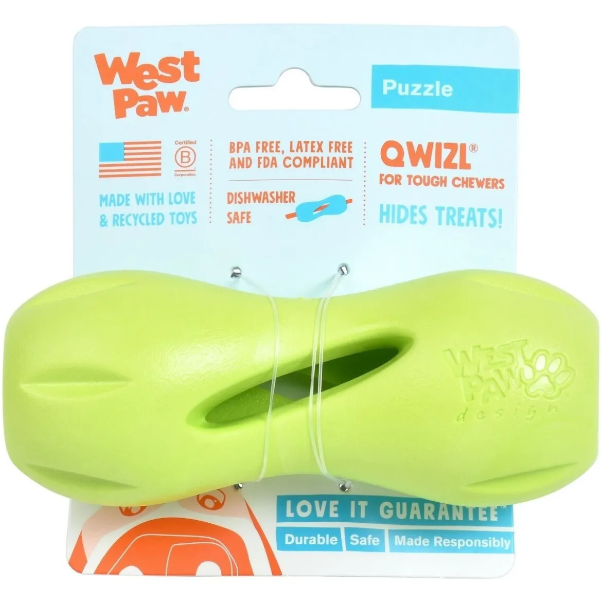 West Paw Qwizl aktivointilelu vihreä