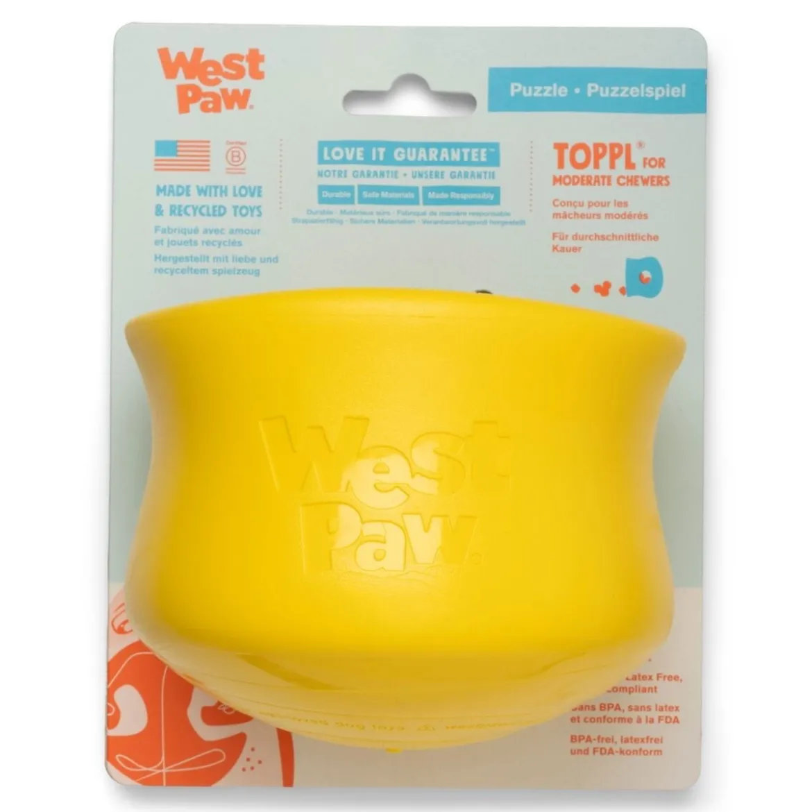 West Paw Toppl Limited Edition aktivointilelu, keltainen