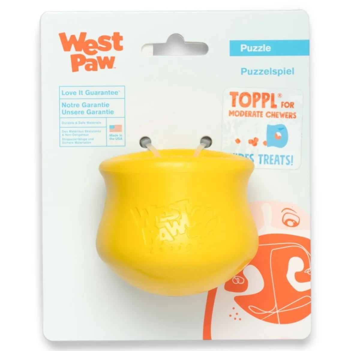West Paw Toppl Limited Edition aktivointilelu, keltainen